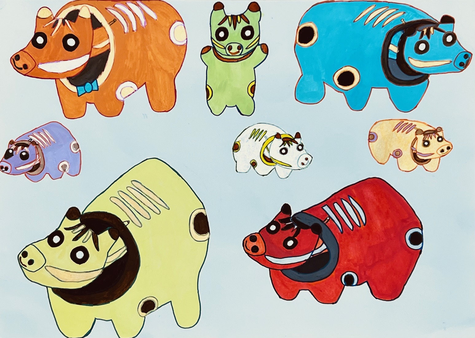 「色いろいろべこ」