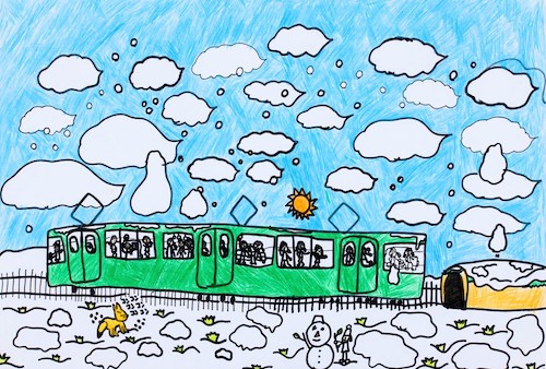 「雪の電車みち」